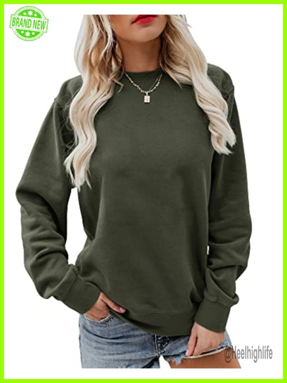 Long Sleeve Pullover Tunic Top Casual Round Neck Sweatshirt